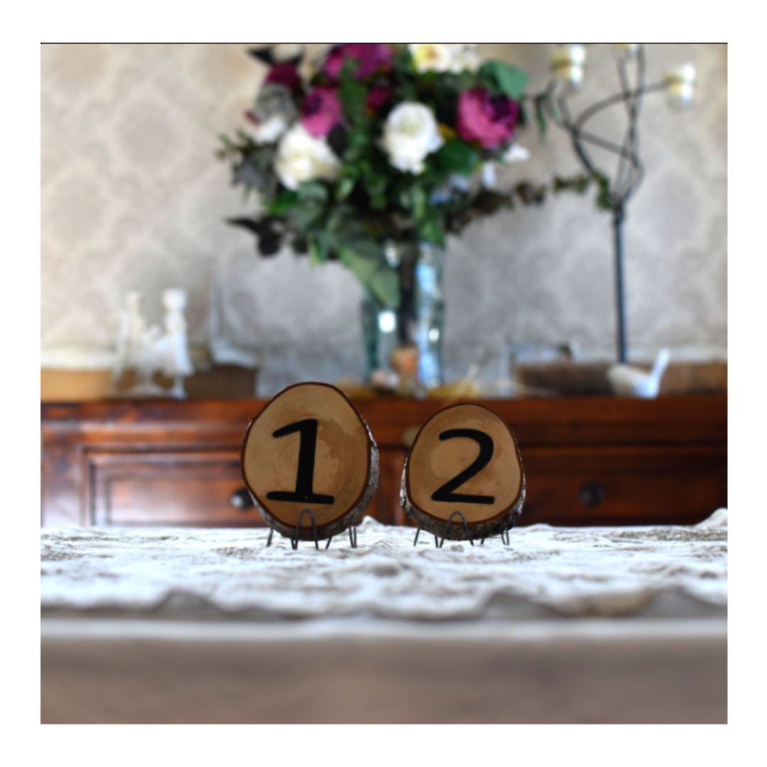Silver Birch Table Number Signs Small Round image 0